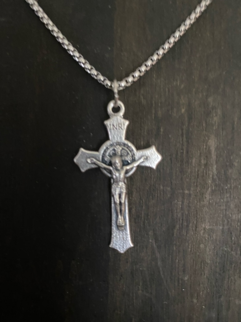 VINTAGE 80’s *ITALY* Silver Crucifix - Cross Pendant w/ 20” Necklace